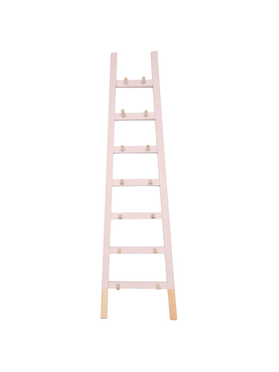 Estantería escalera de pared Helia, Madera de pino recubierta, Rosa, madera de pino, An 46 x Al 170 cm