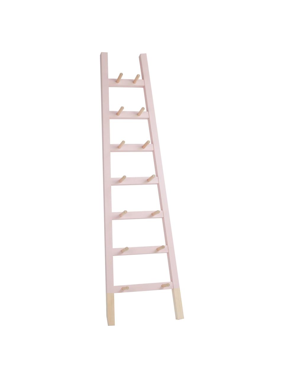 Ladderrek Helia, Gecoat grenenhout, Roze, grenenhoutkleurig, B 46 x H 170 cm