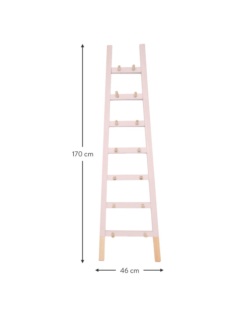 Ladderrek Helia, Gecoat grenenhout, Roze, grenenhoutkleurig, B 46 x H 170 cm