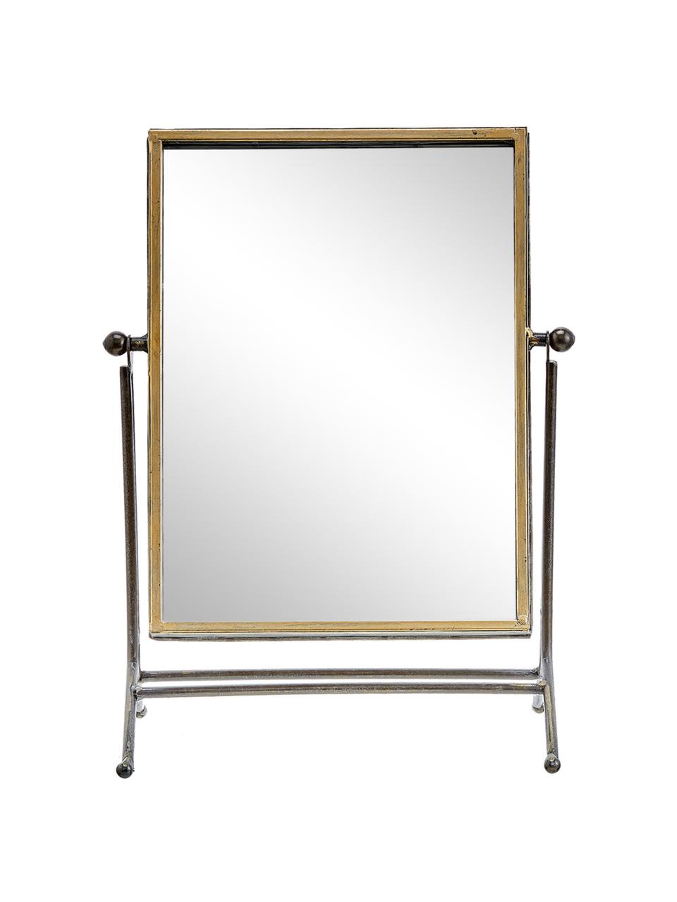Kosmetikspiegel Antique, Rahmen: Metall, beschichtet, Spiegelfläche: Spiegelglas, Messingfarben, 33 x 44 cm