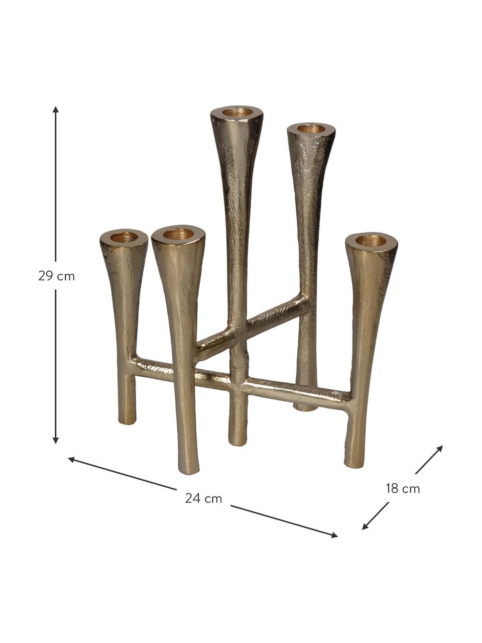 Candelabro Duo, Alluminio rivestito, Dorato, Larg. 24 x Alt. 29 cm