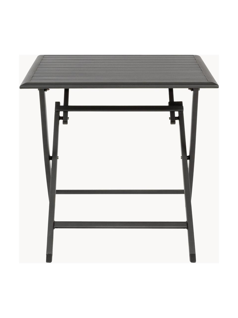 Mesa plegable para exterior Elin, 70 x 70 cm, Aluminio con pintura en polvo, Negro, An 70 x F 70 cm