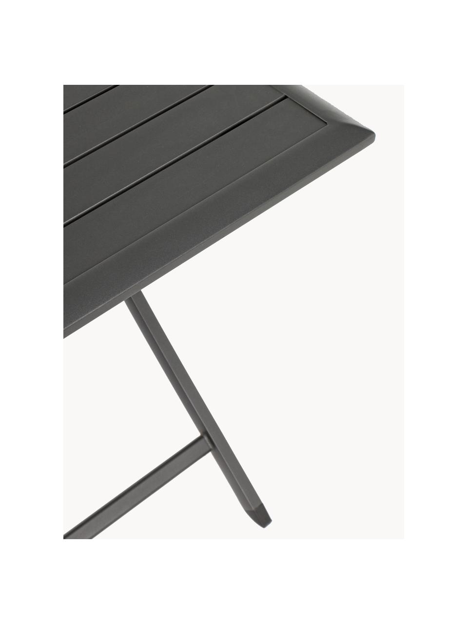 Mesa plegable para exterior Elin, 70 x 70 cm, Aluminio con pintura en polvo, Negro, An 70 x F 70 cm
