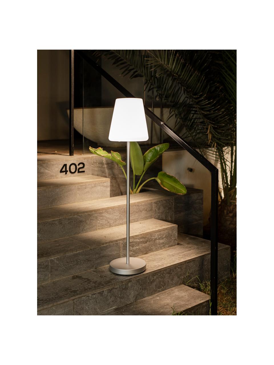 Lampada solare a LED dimmerabile da giardino con telecomando Lola, Paralume: polipropilene, Bianco, argentato, Ø 28 x Alt. 119 cm