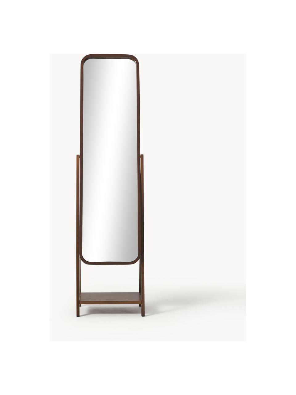 Miroir sur pied Matteo, Bois foncé, larg. 43 x haut. 170 cm