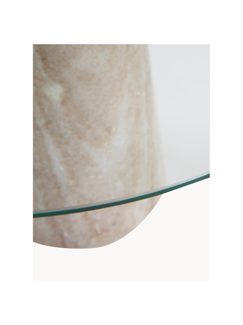 Patera Francine, Transparentny, beżowy, marmurowy, Ø 30 x W 15 cm