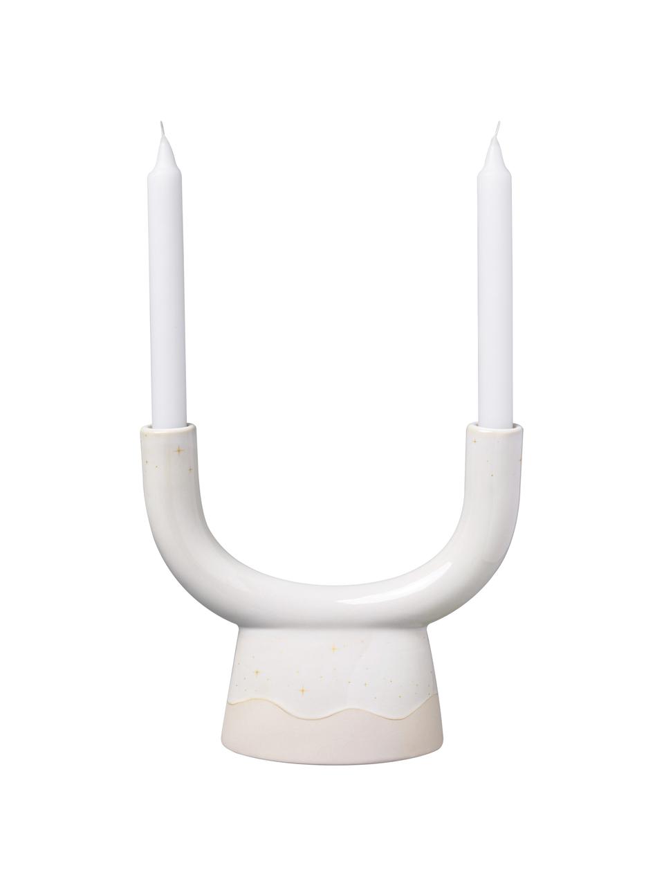 Candelabro Winter Glow, Porcelana Premium, Beige claro, blanco, An 23 x Al 21 cm