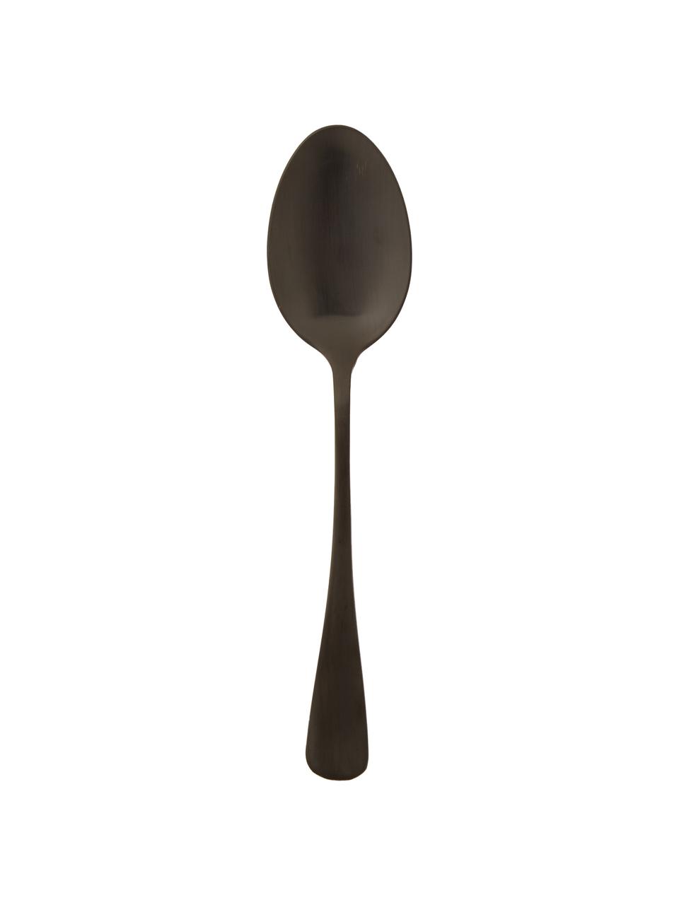 Schwarzes Salatbesteck Modern aus Edelstahl, 2er-Set, Edelstahl, beschichtet, Schwarz, L 25 cm