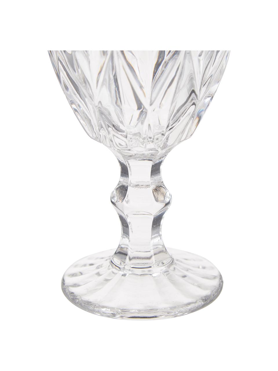 Wijnglazen Colorado met structuurpatroon, 4 stuks, Glas, Transparant, Ø 9 x H 17 cm