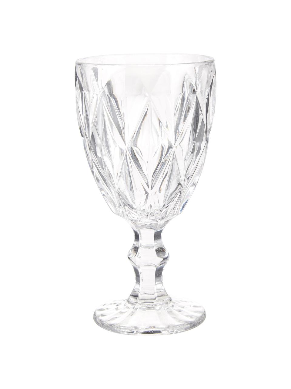 Bicchiere vino con motivo strutturato Colorado 4 pz, Vetro, Trasparente, Ø 9 x Alt. 17 cm