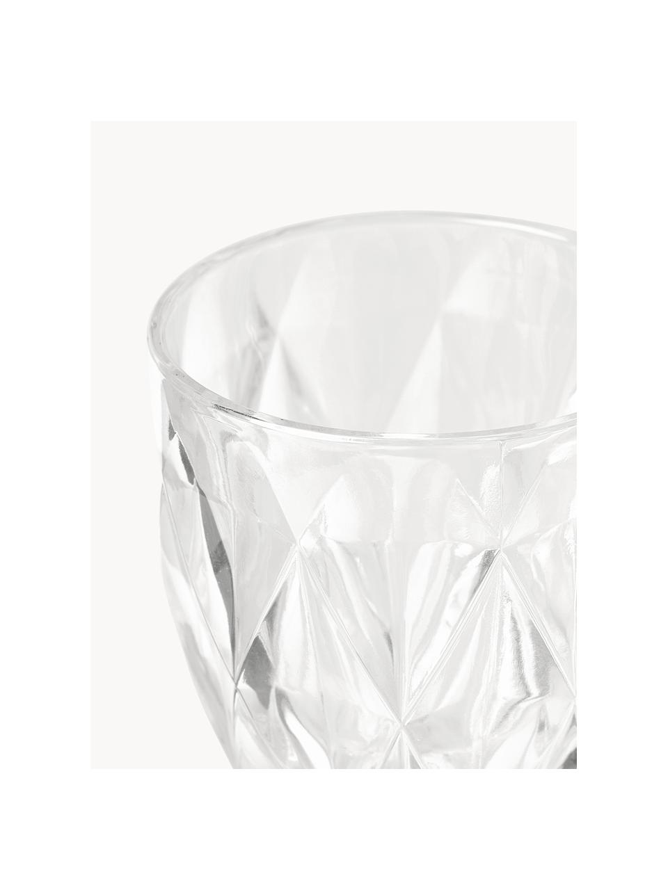 Copas de vino Colorado con patrón texturizado, 4 uds., Vidrio, Transparente, Ø 9 x Al 17 cm, 320 ml