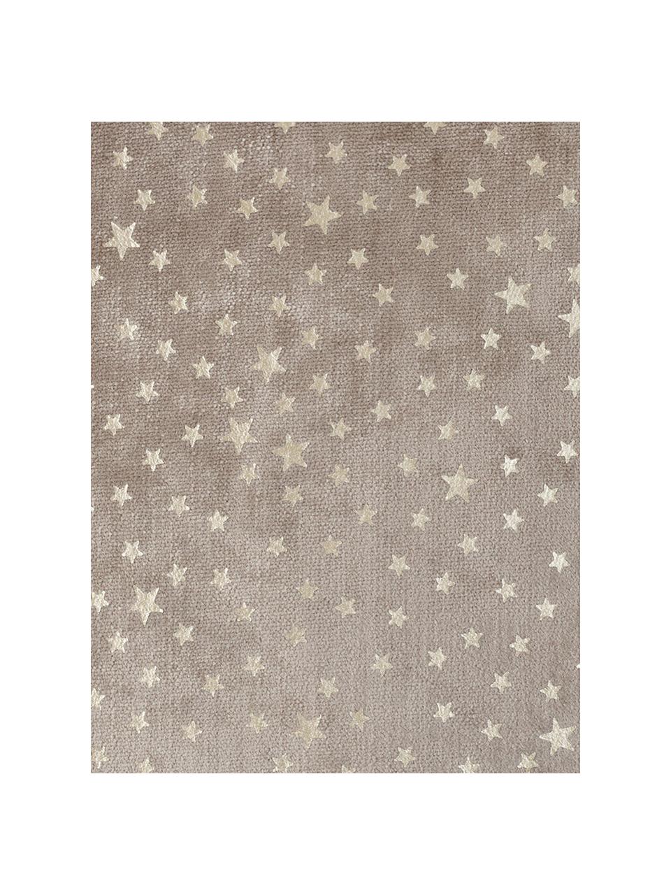 Funda de cojín de terciopelo Estrella, Parte delantera: terciopelo de poliéster, Parte trasera: poliéster, Beige, dorado, An 40 x L 40 cm