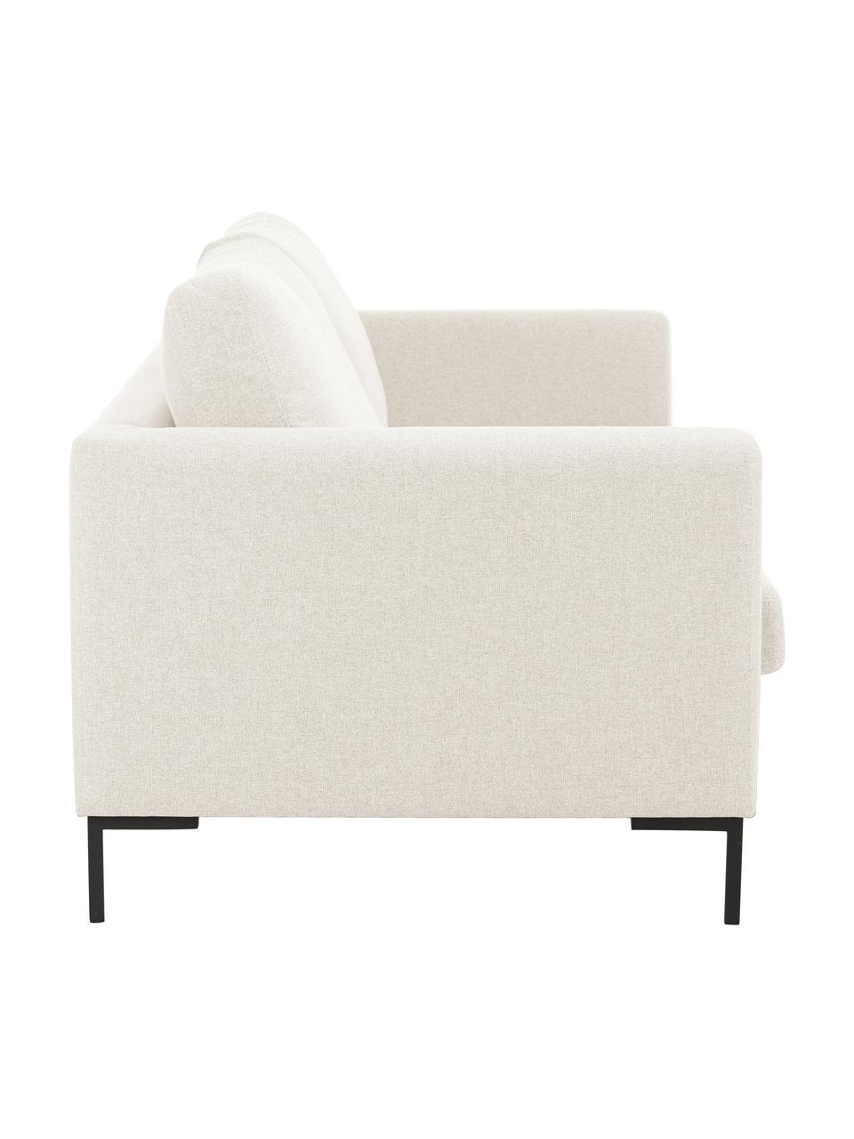 Canapé 3 places avec pieds en métal Luna, Tissu beige, larg. 230 x prof. 95 cm