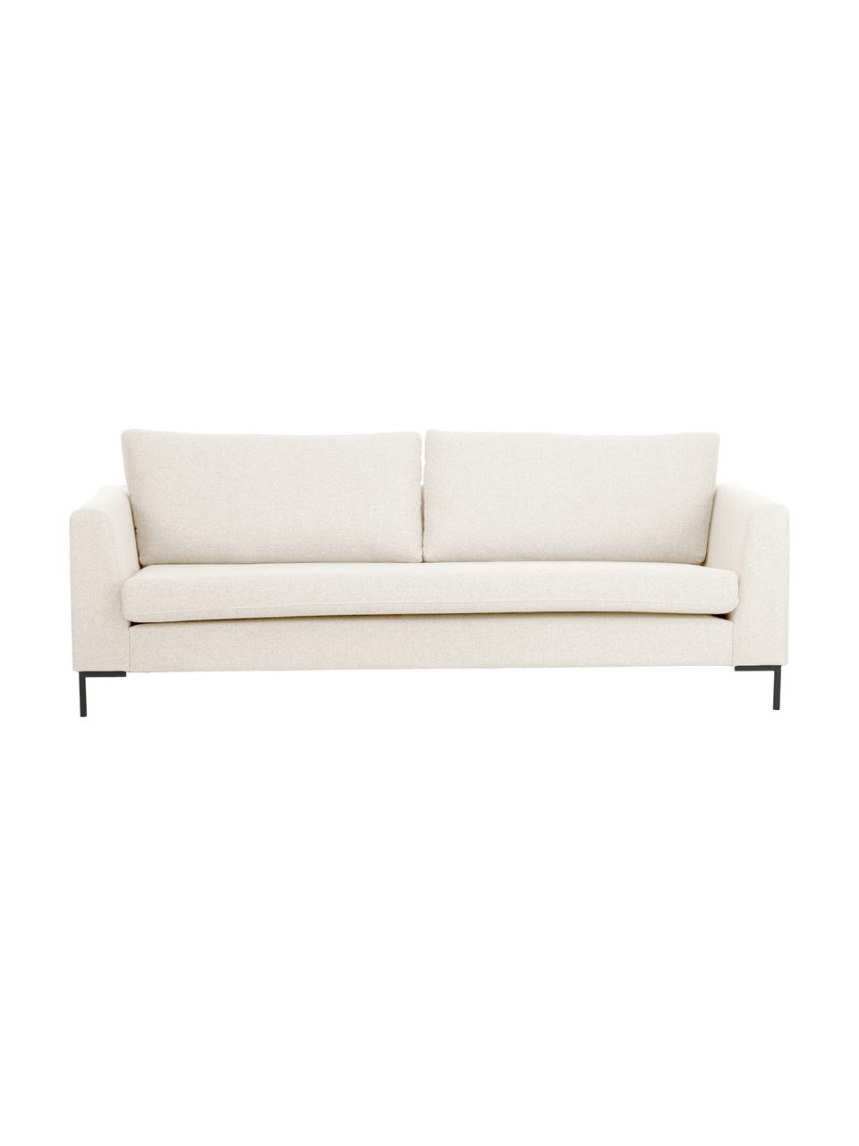 Divano 3 posti con piedini in metallo Luna, Rivestimento: 100% poliestere Il rivest, Struttura: legno massiccio di faggio, Piedini: metallo zincato, Tessuto beige, Larg. 230 x Prof. 95 cm