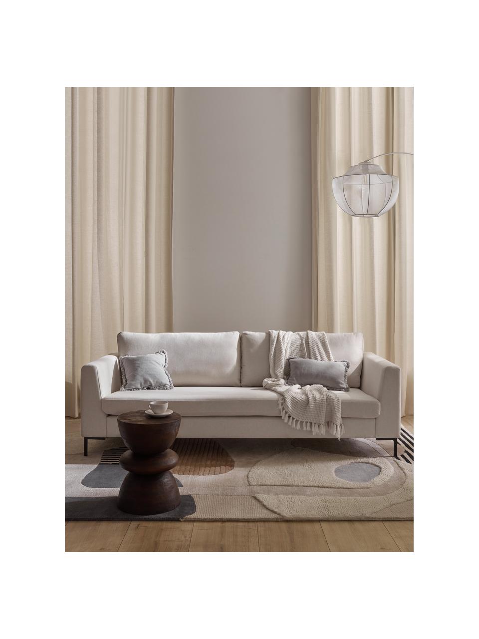 Sofa Luna (3-Sitzer), Bezug: 100 % Polyester Der strap, Gestell: Massives Buchenholz, Schi, Füße: Metall, galvanisiert Das , Webstoff Off White, B 230 x T 95 cm