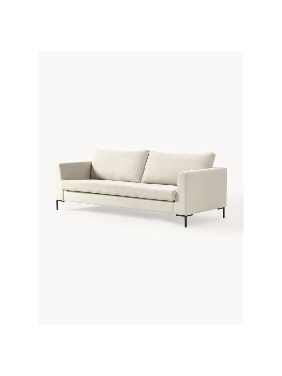 Sofa Luna (3-Sitzer), Bezug: 100 % Polyester Der strap, Gestell: Massives Buchenholz, Schi, Füße: Metall, galvanisiert Das , Webstoff Off White, B 230 x T 95 cm