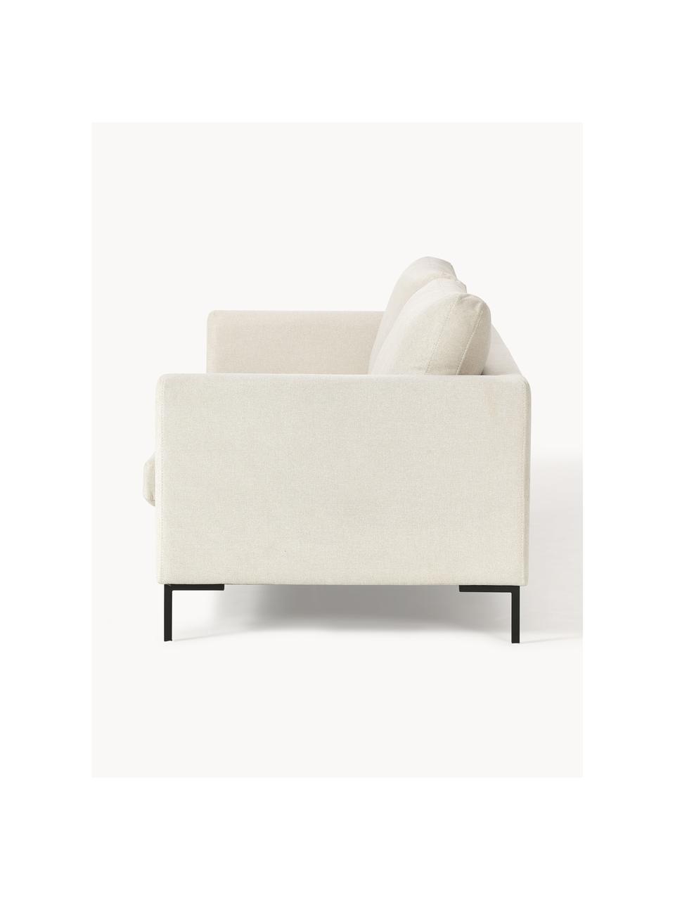 Sofa Luna (3-Sitzer), Bezug: 100 % Polyester Der strap, Gestell: Massives Buchenholz, Schi, Füße: Metall, galvanisiert Das , Webstoff Off White, B 230 x T 95 cm