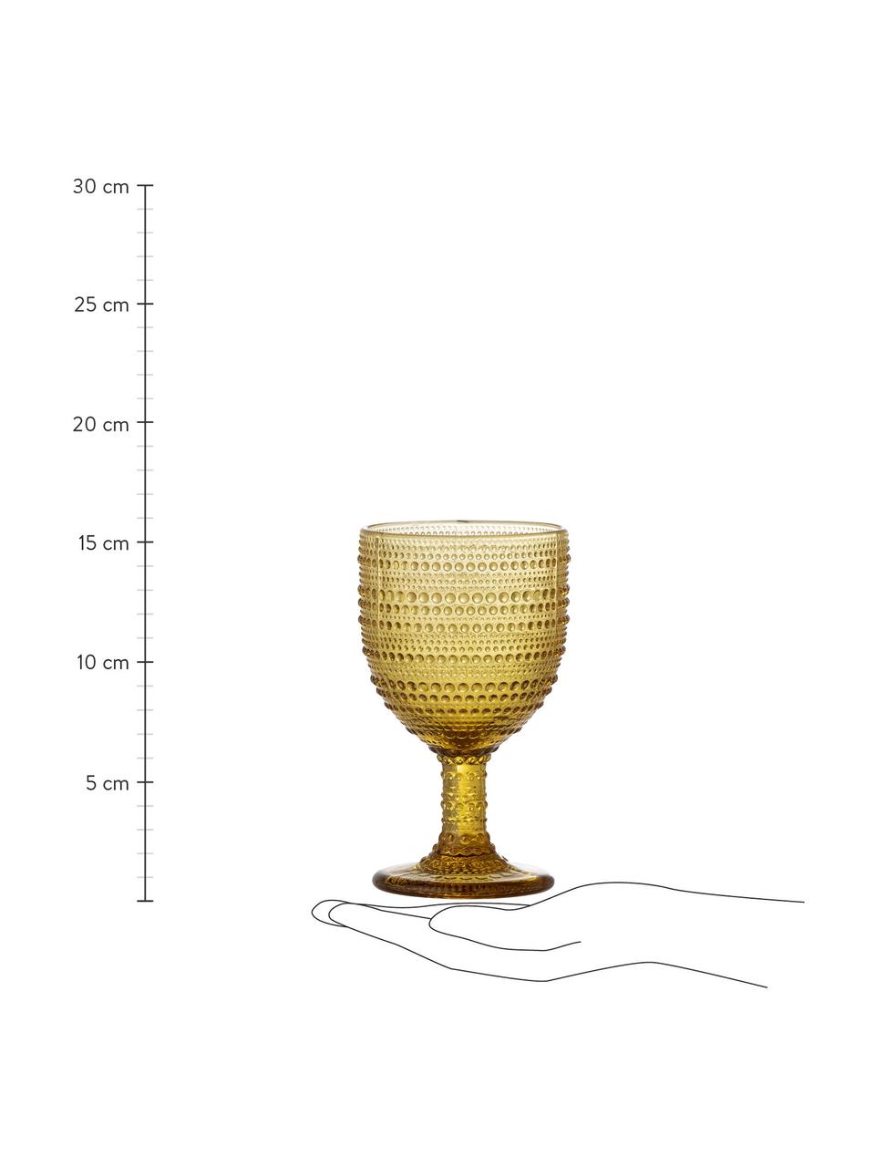 Copa de vino Blia, Vidrio tintado, Amarillo, Ø 9 x Al 16 cm, 345 ml