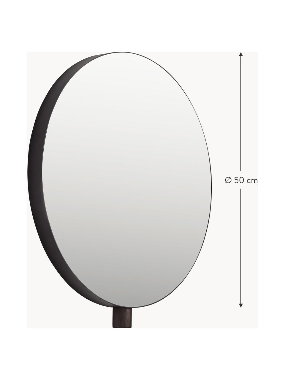 Kulaté nástěnné zrcadlo Kollage, Černá, Ø 50 cm