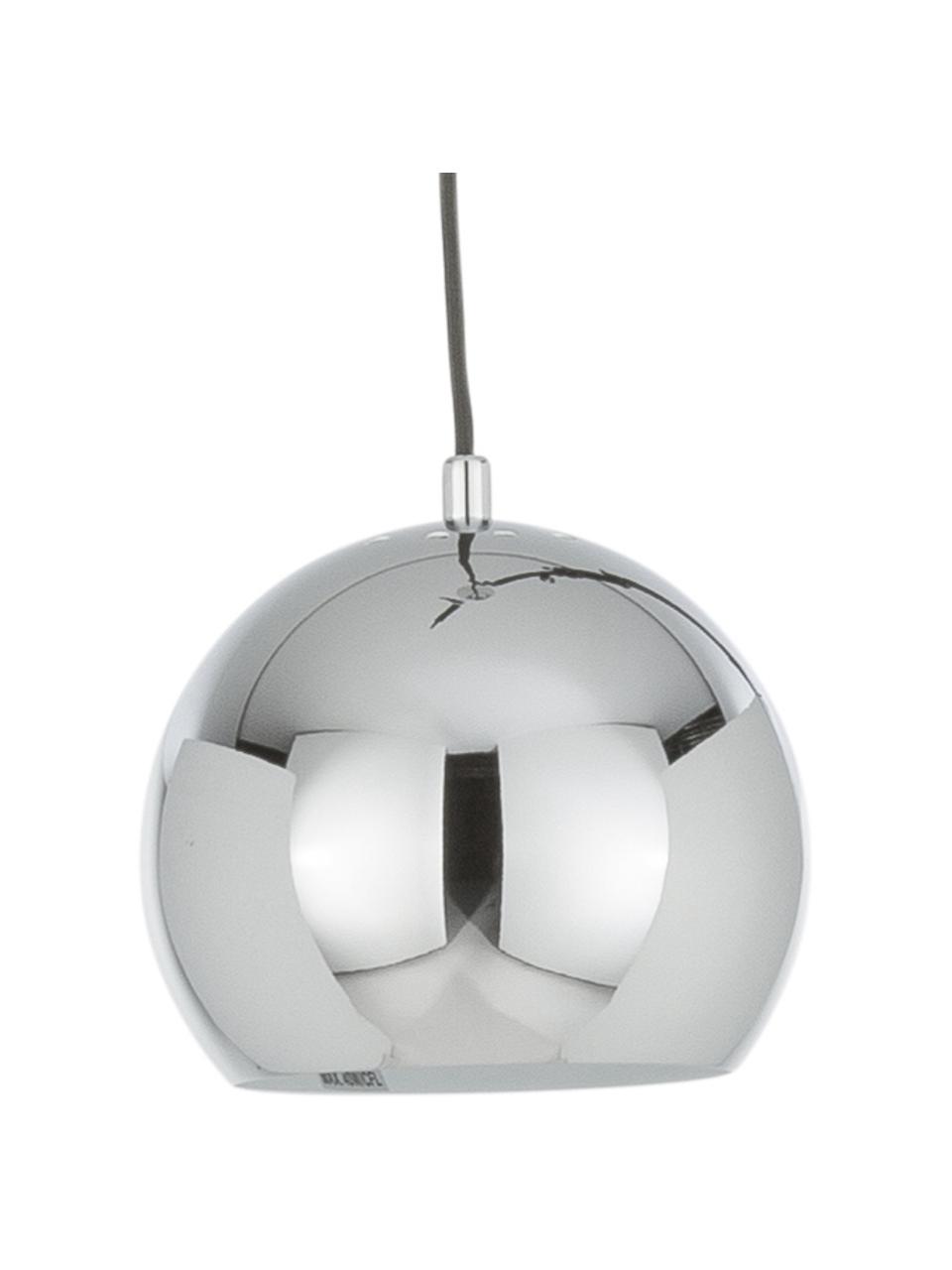 Kleine bolvormige hanglamp Ball in chroomkleur, Lampenkap: verchroomd metaal, Baldakijn: verchroomd metaal, Verchroomd metaalkleurig, Ø 18  x H 16 cm