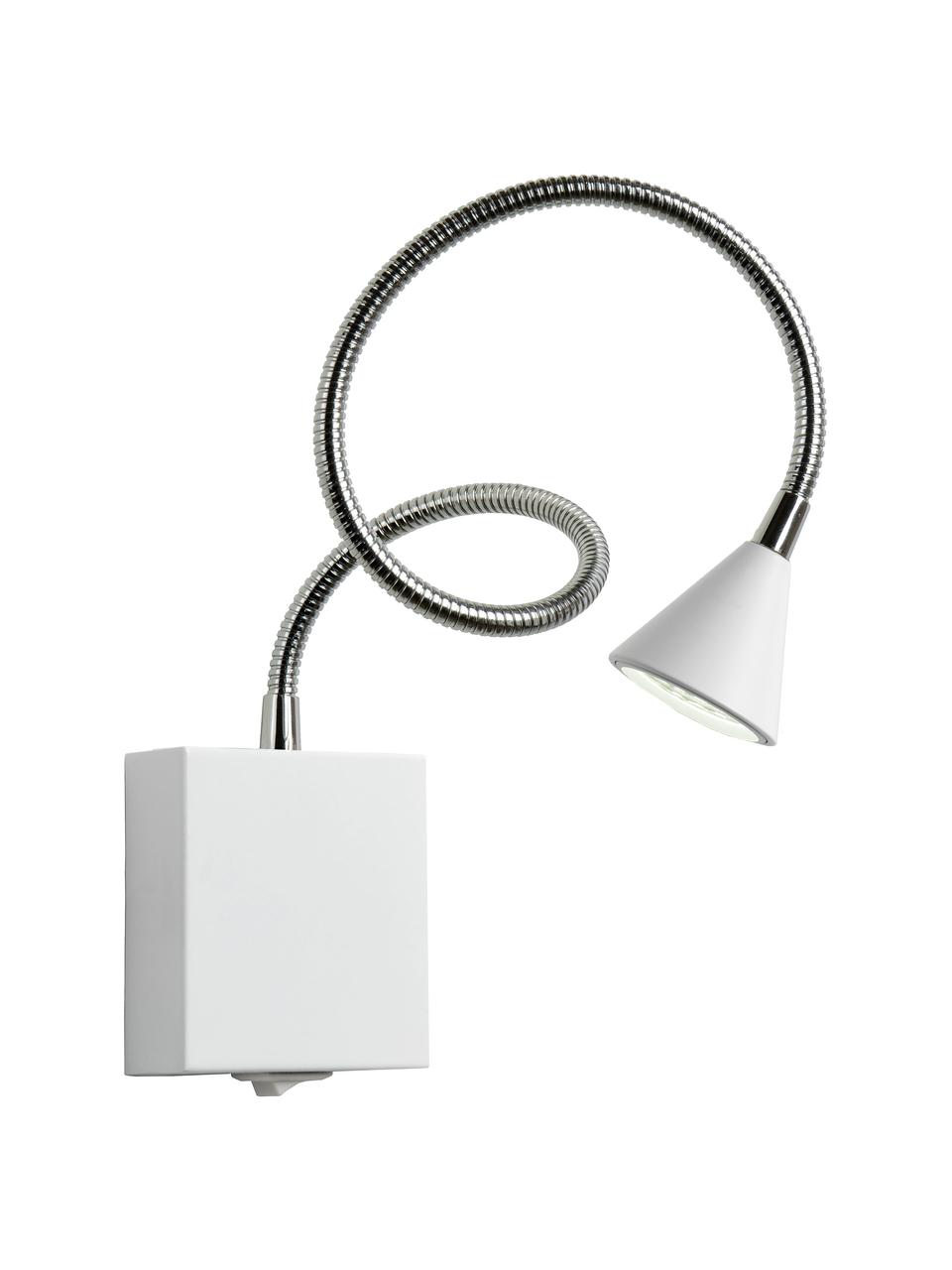 Verstellbare LED-Wandleuchte Buddy, Lampenschirm: Metall, beschichtet, Weiß, 50 x 60 cm