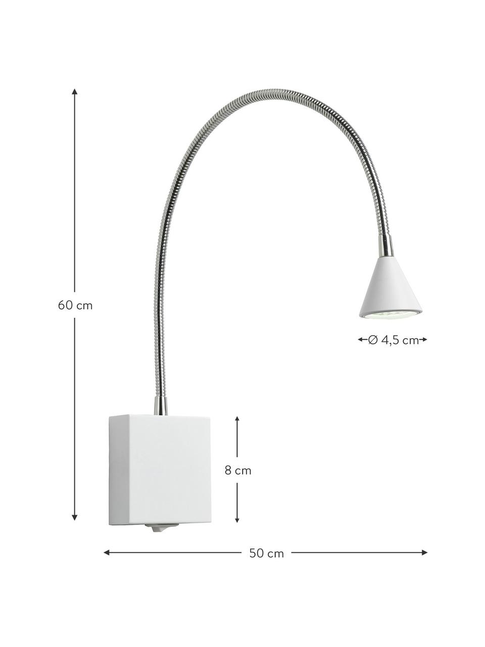 Verstellbare LED-Wandleuchte Buddy, Lampenschirm: Metall, beschichtet, Weiß, 50 x 60 cm