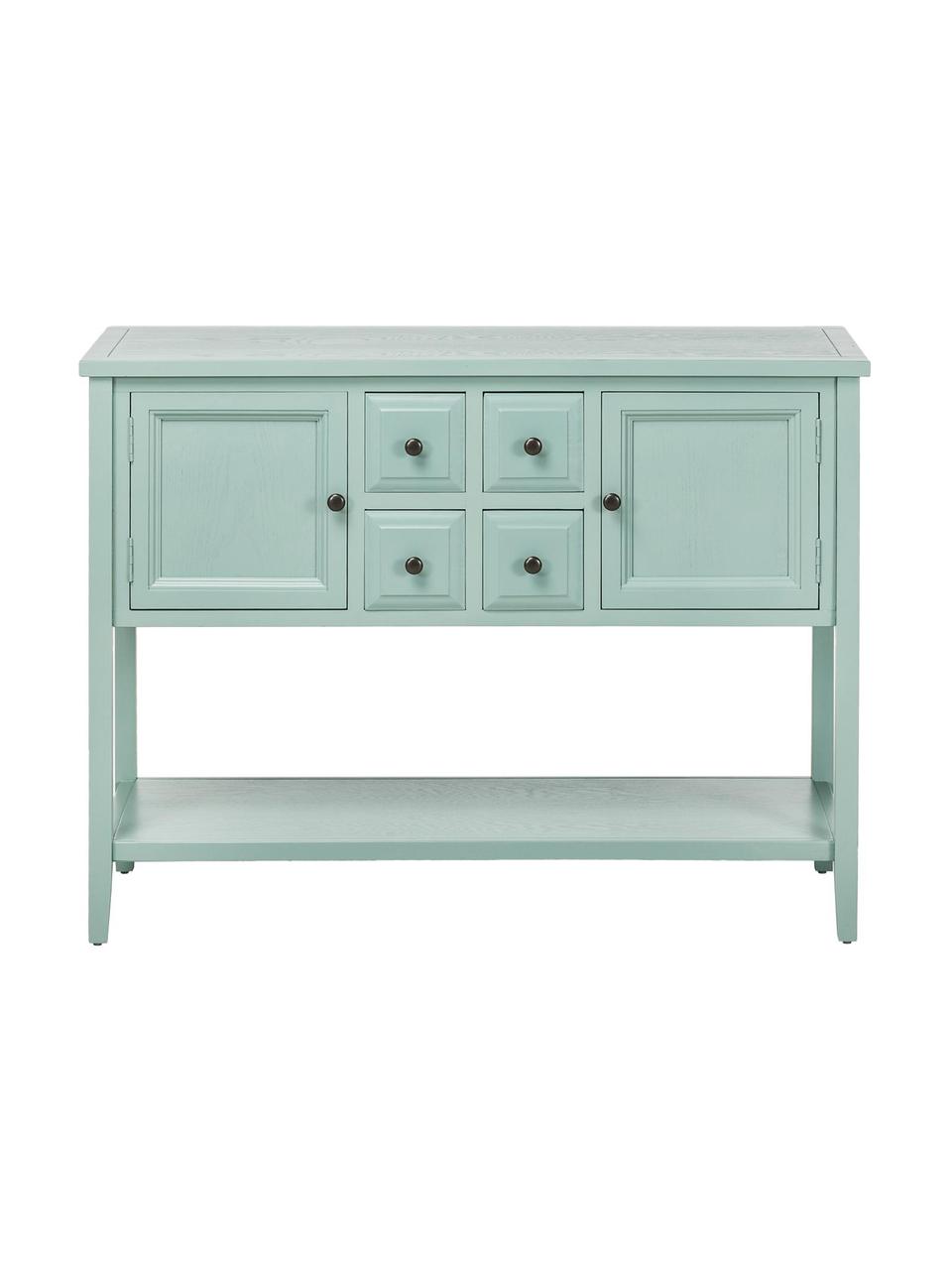 Aparador Amy, estilo country, Estructura: madera de olmo, madera de, Verde menta, An 116 x Al 86 cm