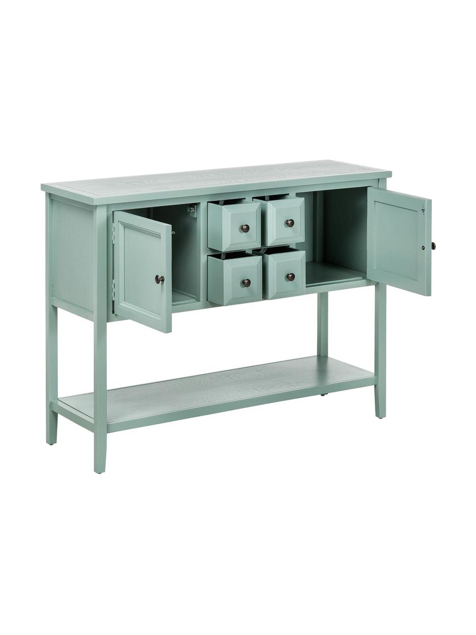 Credenza country Amy, Verde menta, Larg. 116 x Alt. 86 cm