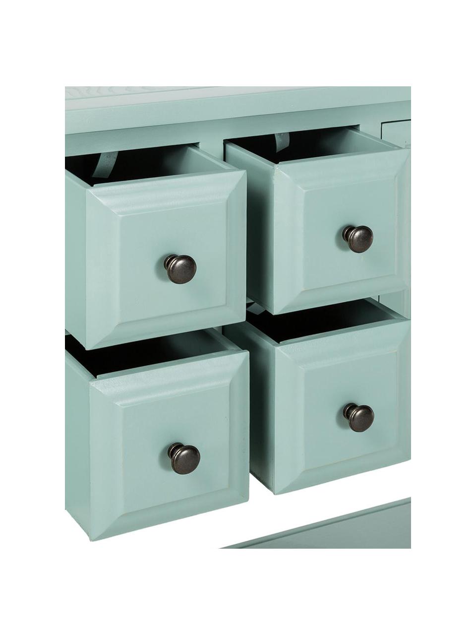 Credenza country Amy, Verde menta, Larg. 116 x Alt. 86 cm