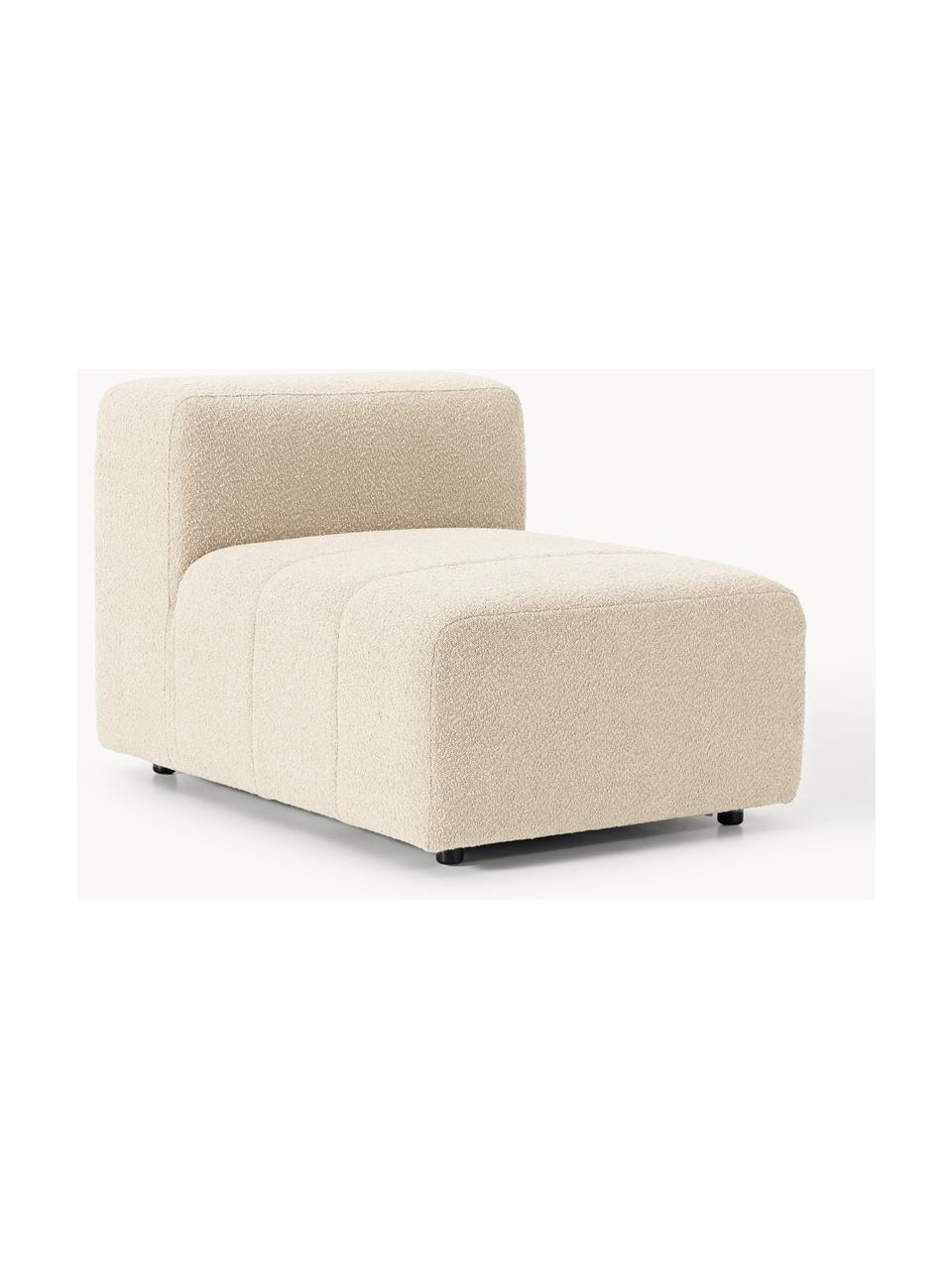 Modulo centrale in bouclè Lena, Rivestimento: bouclé (93% poliestere, 6, Struttura: legno di faggio, truciola, Piedini: plastica, Bouclé beige chiaro, Larg. 78 x Prof. 106 cm