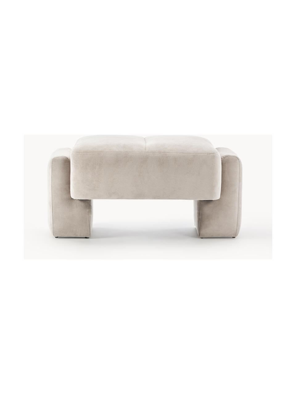 Pouf Bobi, Tissu beige clair, larg. 90 x long. 55 cm