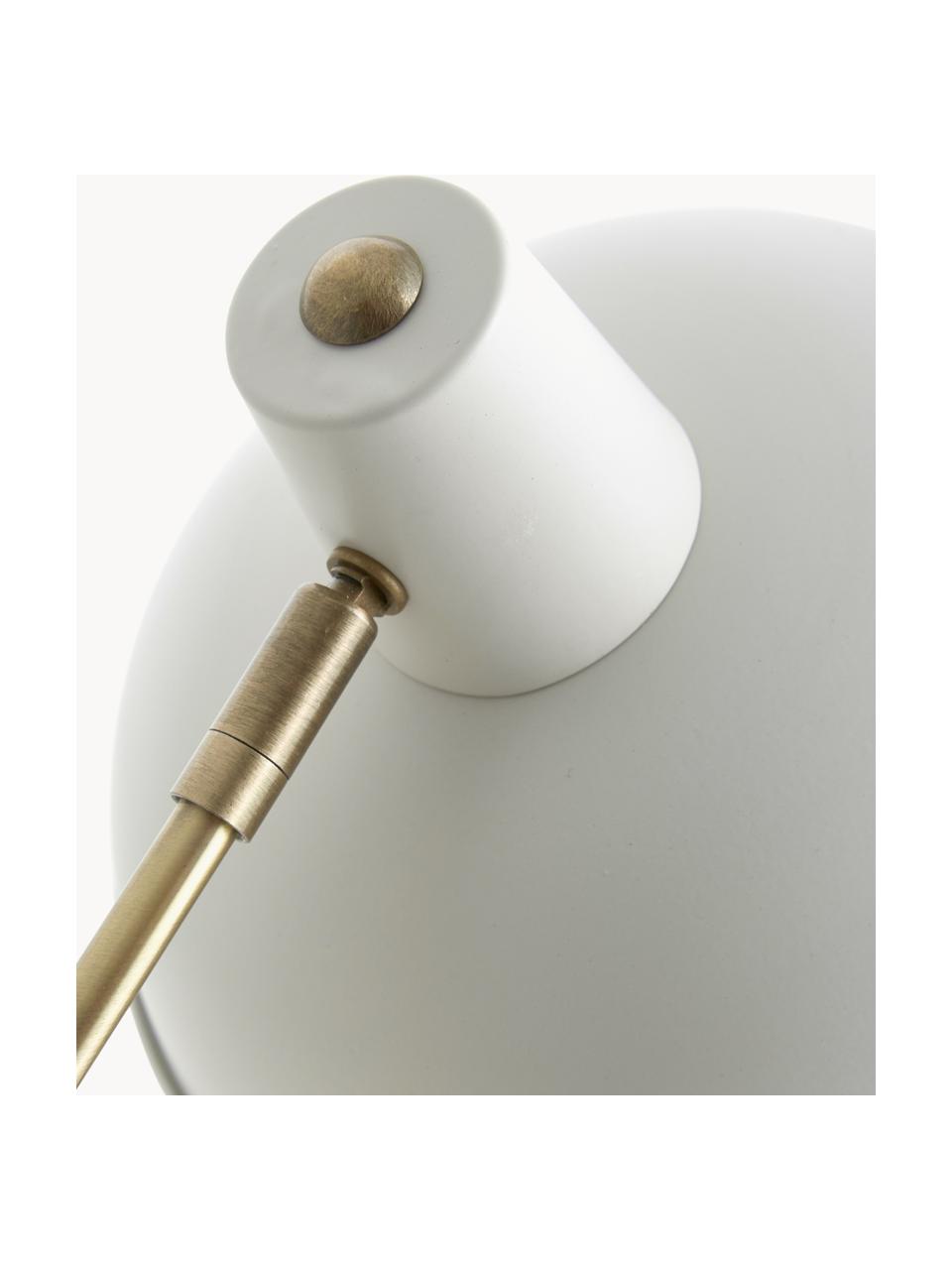 Lámpara de escritorio retro Hood, Pantalla: metal pintado, Cable: plástico, Blanco, dorado, An 20 x Al 38 cm