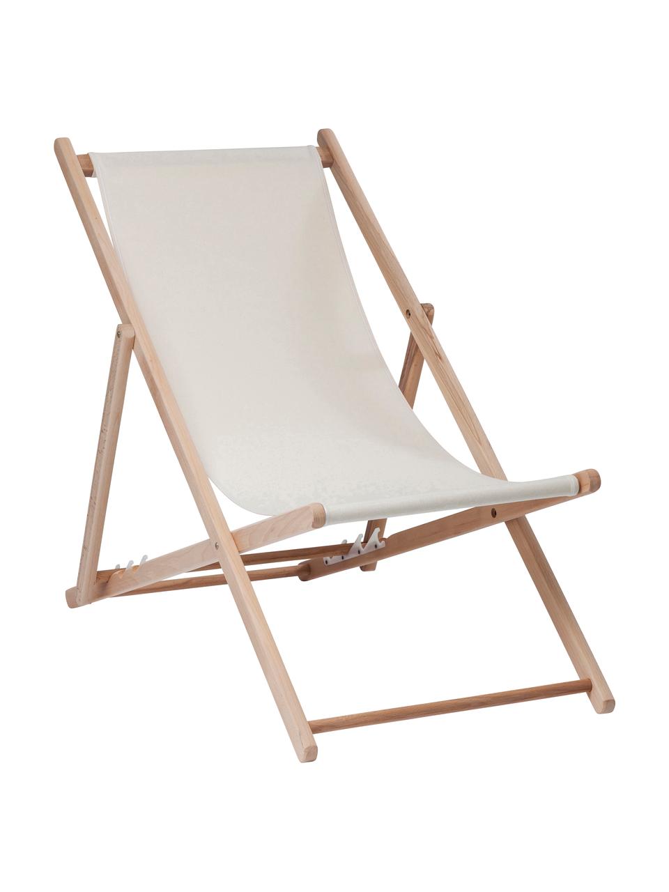 Klapbare ligstoel Hot Summer, Frame: beukenhout, Beige, beukenhoutkleurig, B 96 x D 56 cm