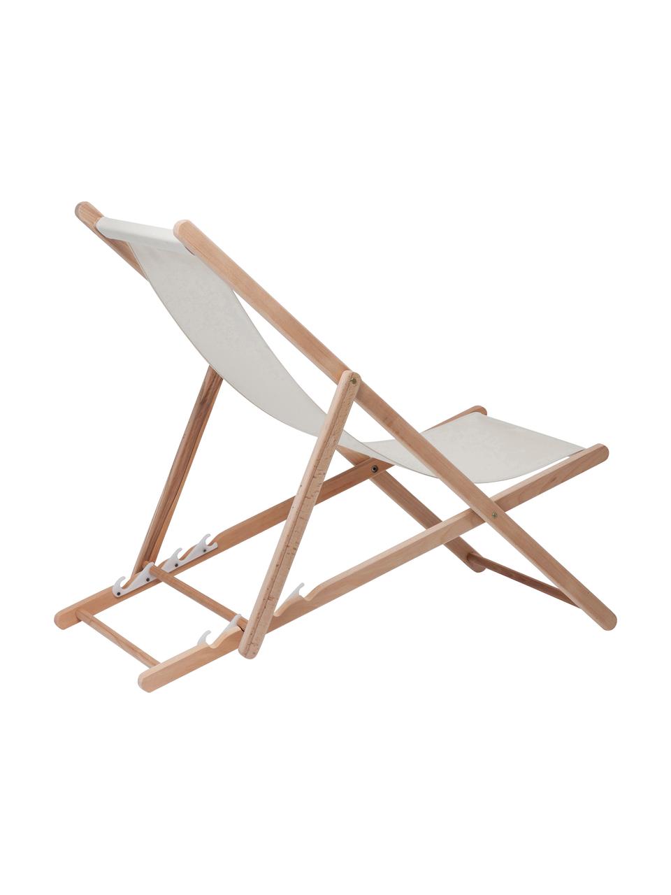 Klapbare ligstoel Hot Summer, Frame: beukenhout, Beige, beukenhoutkleurig, B 96 x D 56 cm