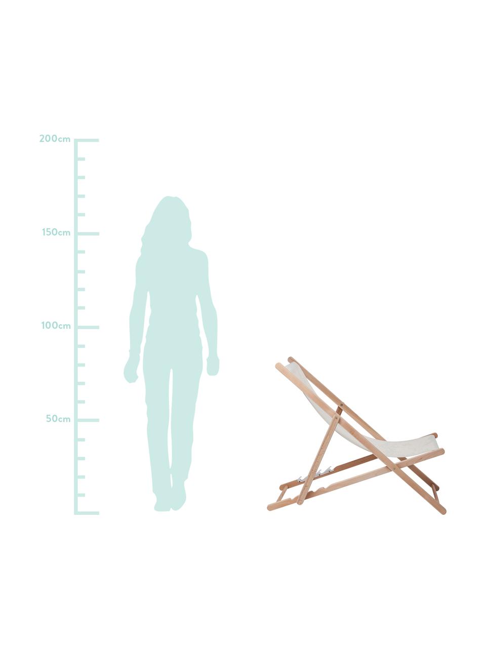Tumbona plegable Hot Summer, Estructura: madera de haya, Beige, haya, An 96 x F 56 cm