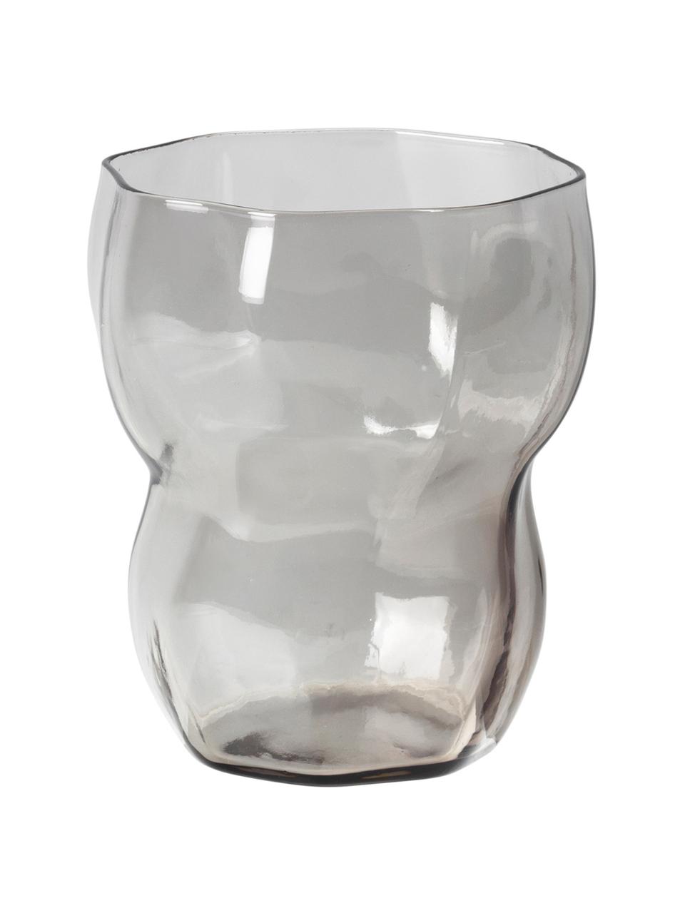 Foukané sklenice v organickém tvaru Limfjord, 4 ks, Sklo, Šedá, Ø 8 x V 9 cm, 250 ml