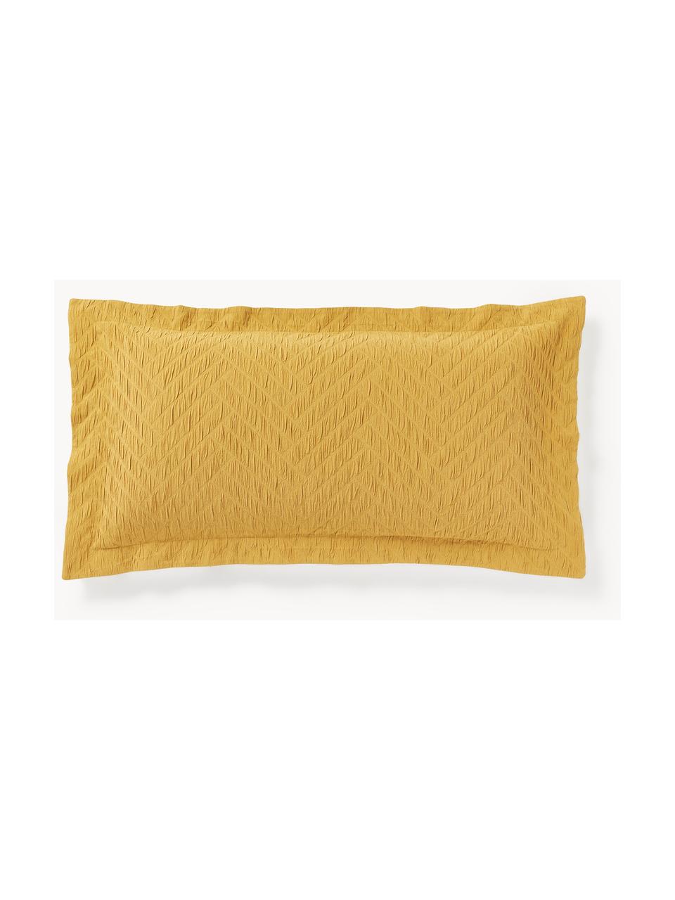 Poszewka na poduszkę z bawełny z lamówką Jonie, Musztardowy, S 40 x D 80 cm