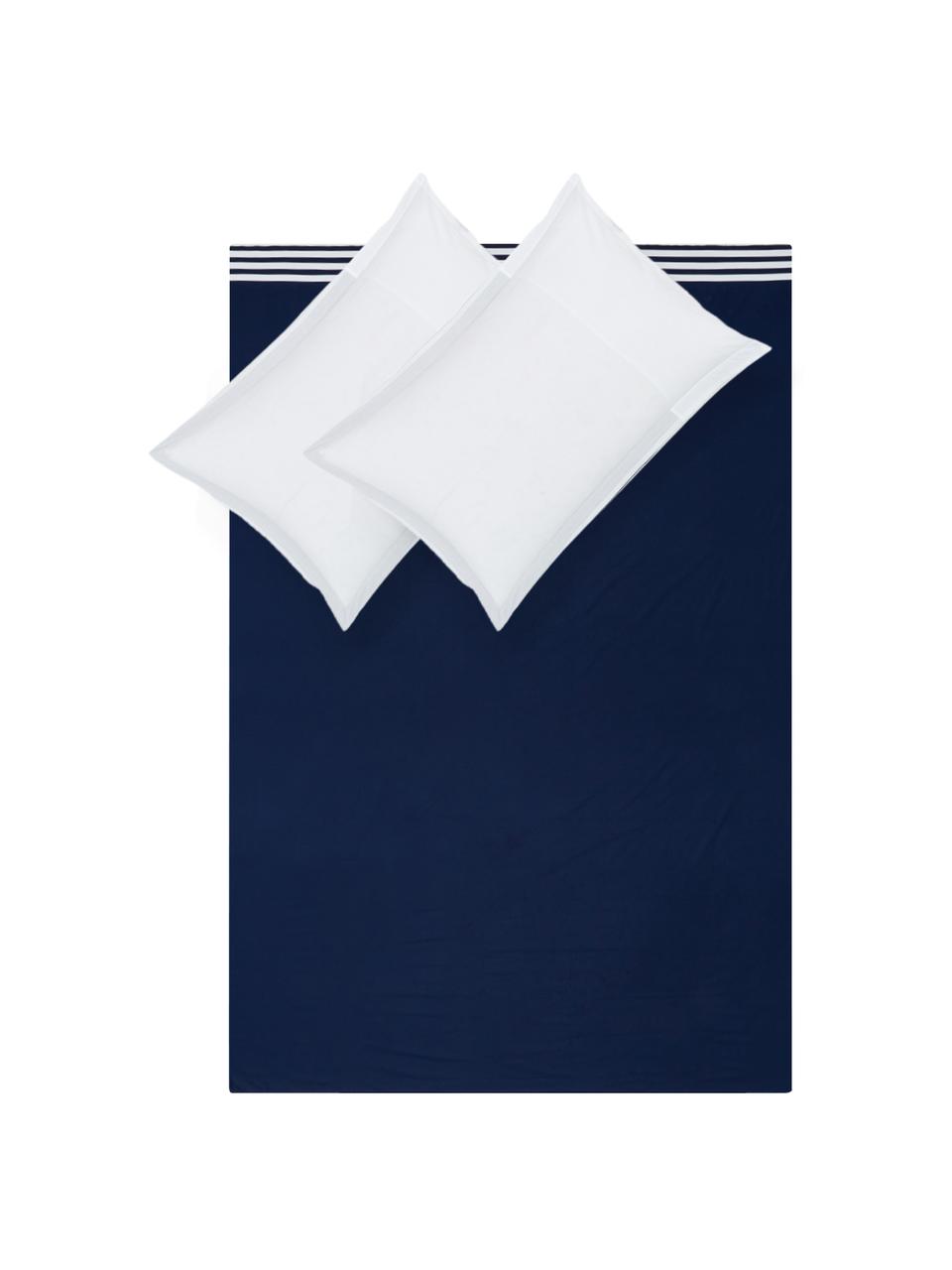 Posteľná bielizeň s plachtou Hilton, 4 diely, Modrá, biela