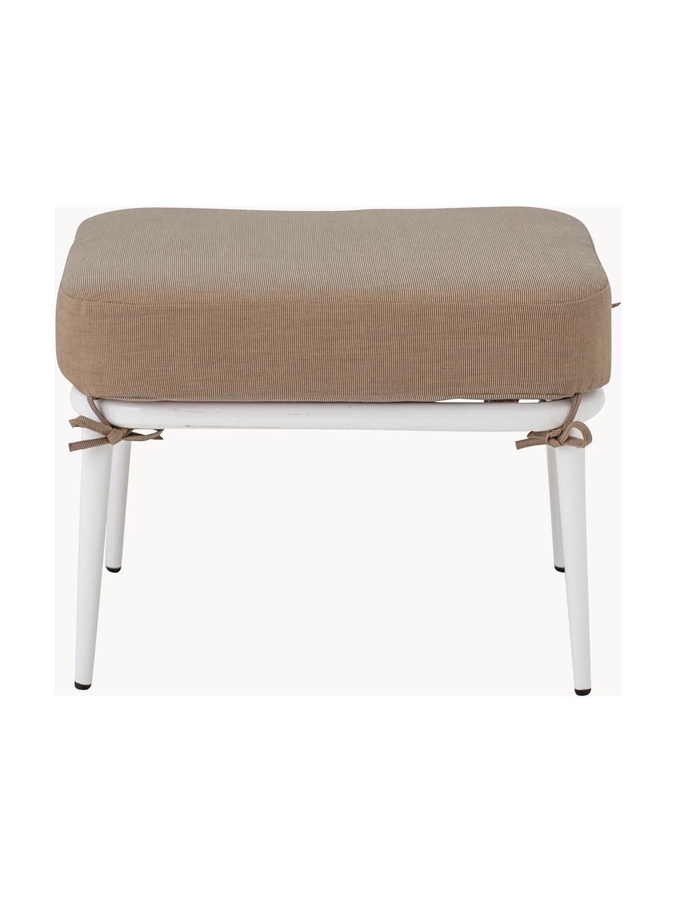 Loungekruk Cia, Bekleding: 100% polyester, Frame: gepoedercoat ijzer, Geweven stof taupe, wit, B 50 x D 40 cm