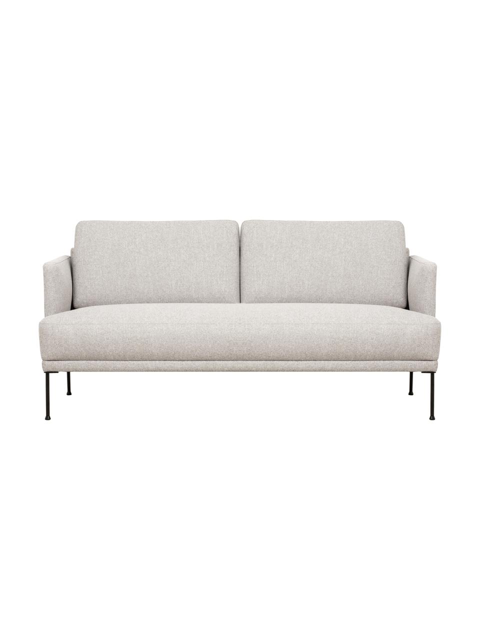 Sofa Fluente (2-Sitzer) in Beige mit Metall-Füßen, Bezug: 80% Polyester, 20% Ramie , Gestell: Massives Kiefernholz, Füße: Metall, pulverbeschichtet, Webstoff Beige, B 166 x T 85 cm