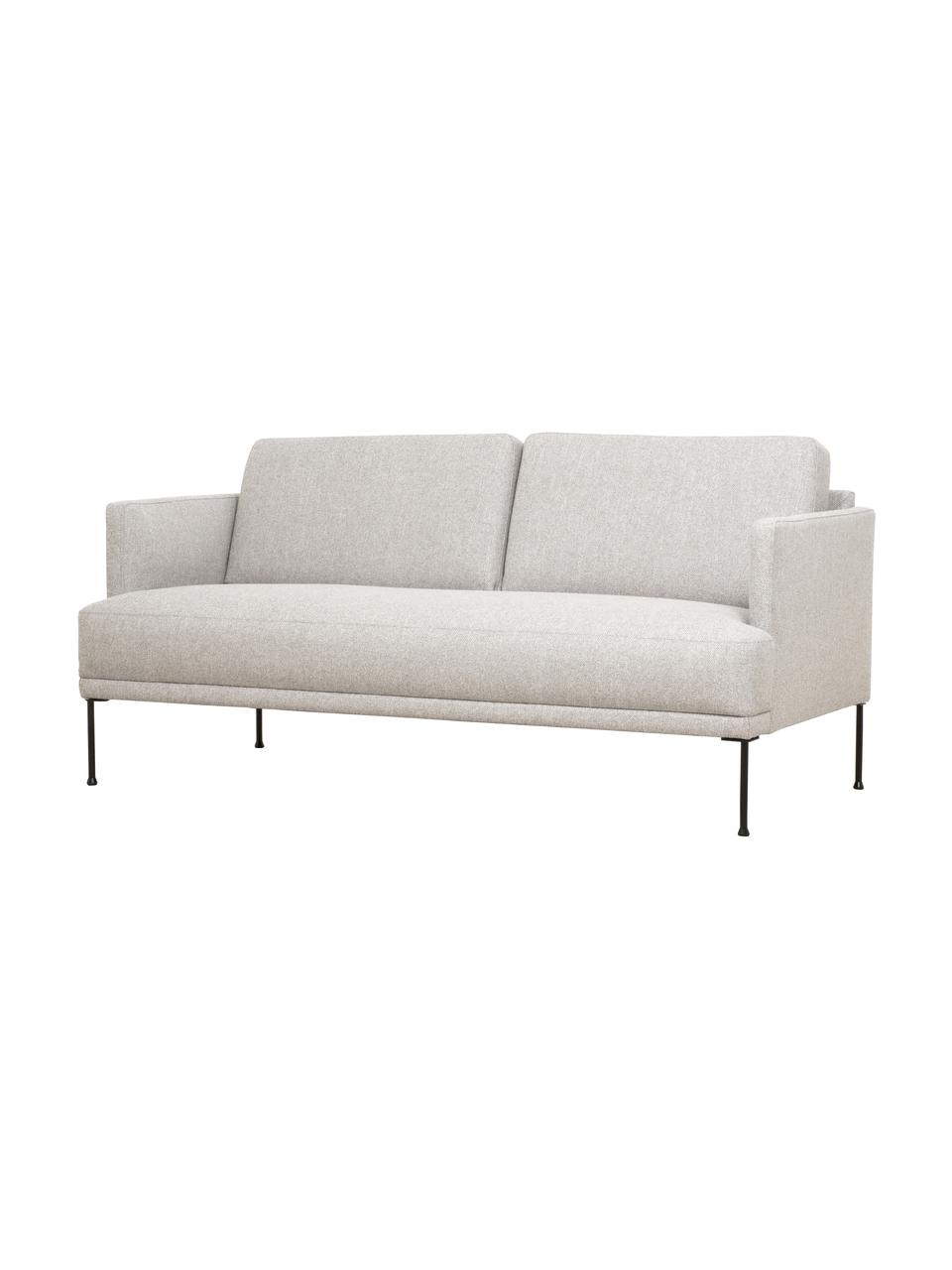 Sofa Fluente (2-Sitzer) mit Metall-Füßen, Bezug: 80% Polyester, 20% Ramie , Gestell: Massives Kiefernholz, FSC, Füße: Metall, pulverbeschichtet, Webstoff Beige, B 166 x T 85 cm