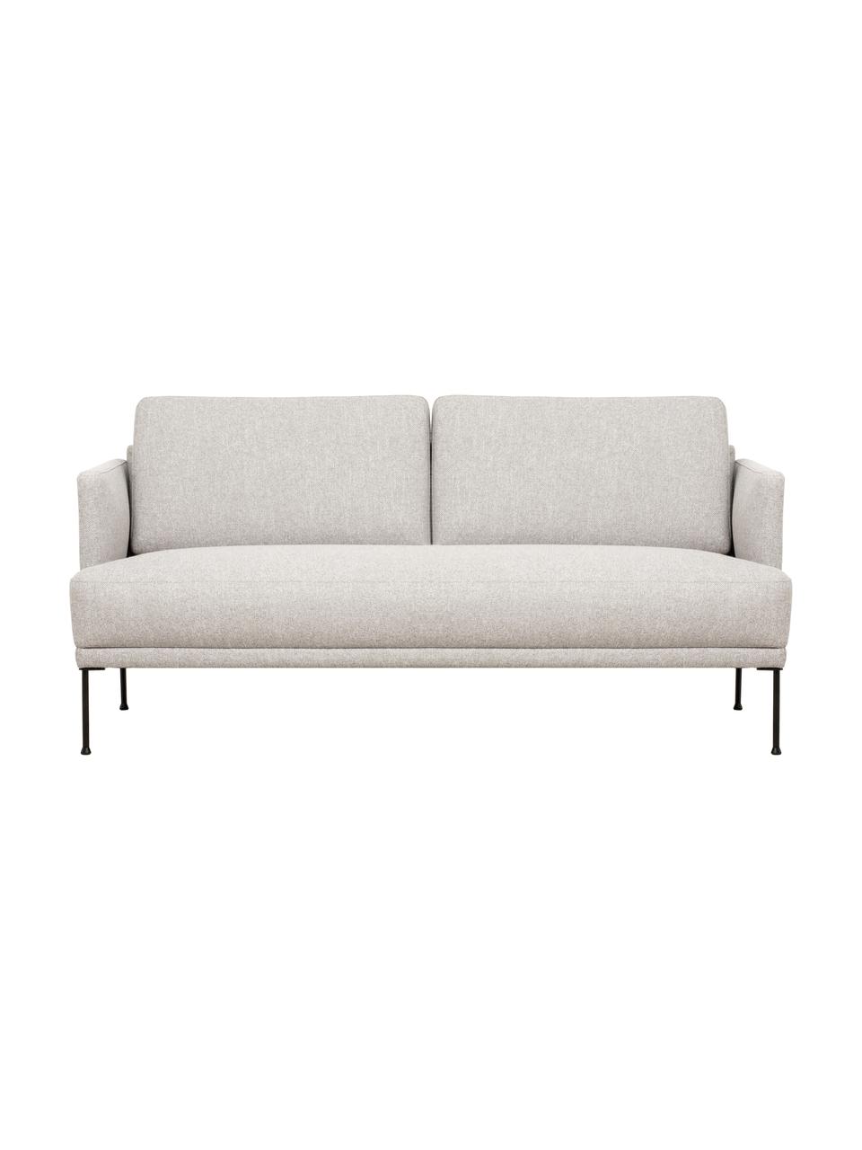 Sofa z metalowymi nogami Fluente (2-osobowa), Tapicerka: 80% poliester, 20% ramia , Stelaż: lite drewno sosnowe z cer, Nogi: metal malowany proszkowo, Beżowa tkanina, S 166 x G 85 cm
