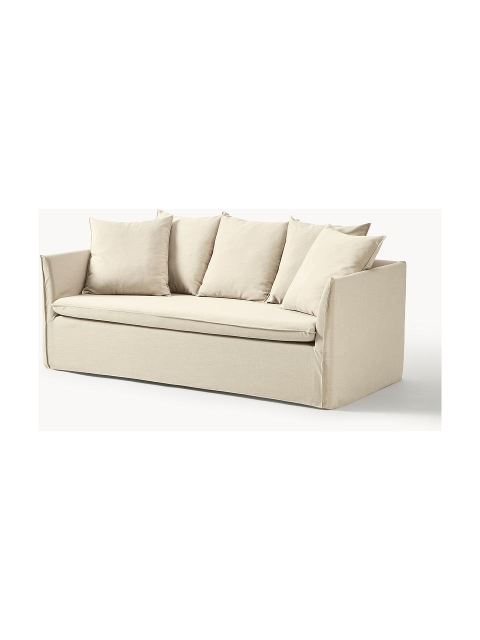 Sofa Mila (2-Sitzer), Bezug: 100% Polyester Der hochwe, Gestell: Kieferholz, Faserplatte, , Webstoff Dunkelbeige, B 190 x T 93 cm