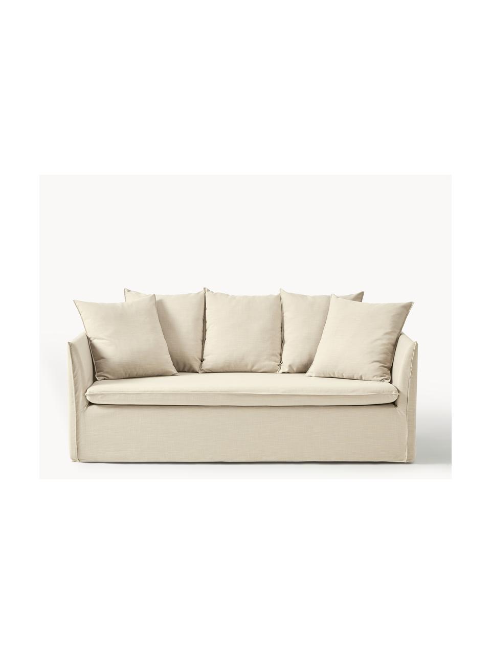 Sofa Mila (2-Sitzer), Bezug: 100% Polyester Der hochwe, Gestell: Kieferholz, Faserplatte, , Webstoff Dunkelbeige, B 190 x T 93 cm