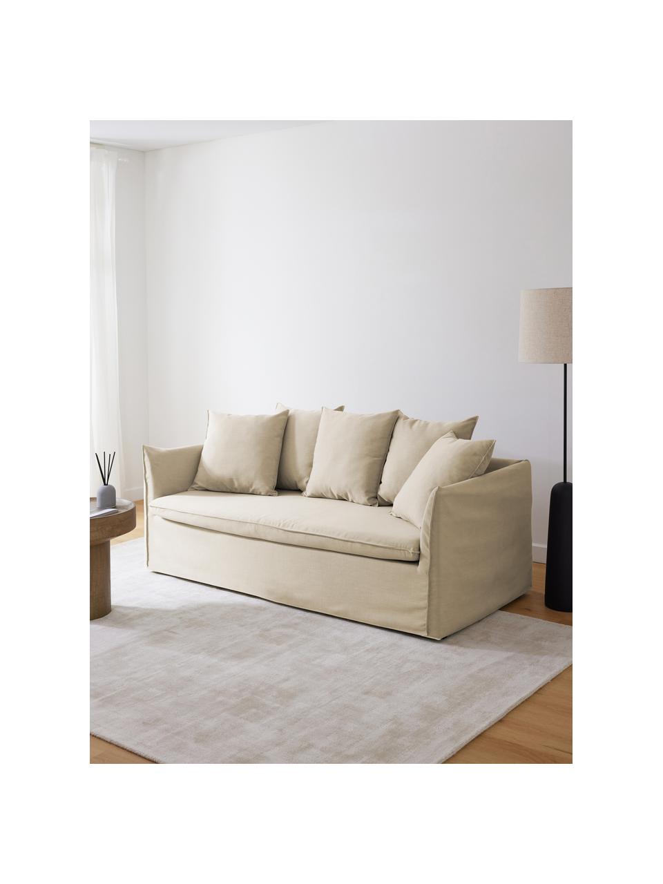 Sofa Mila (2-Sitzer), Bezug: 100% Polyester Der hochwe, Gestell: Kieferholz, Faserplatte, , Webstoff Dunkelbeige, B 190 x T 93 cm