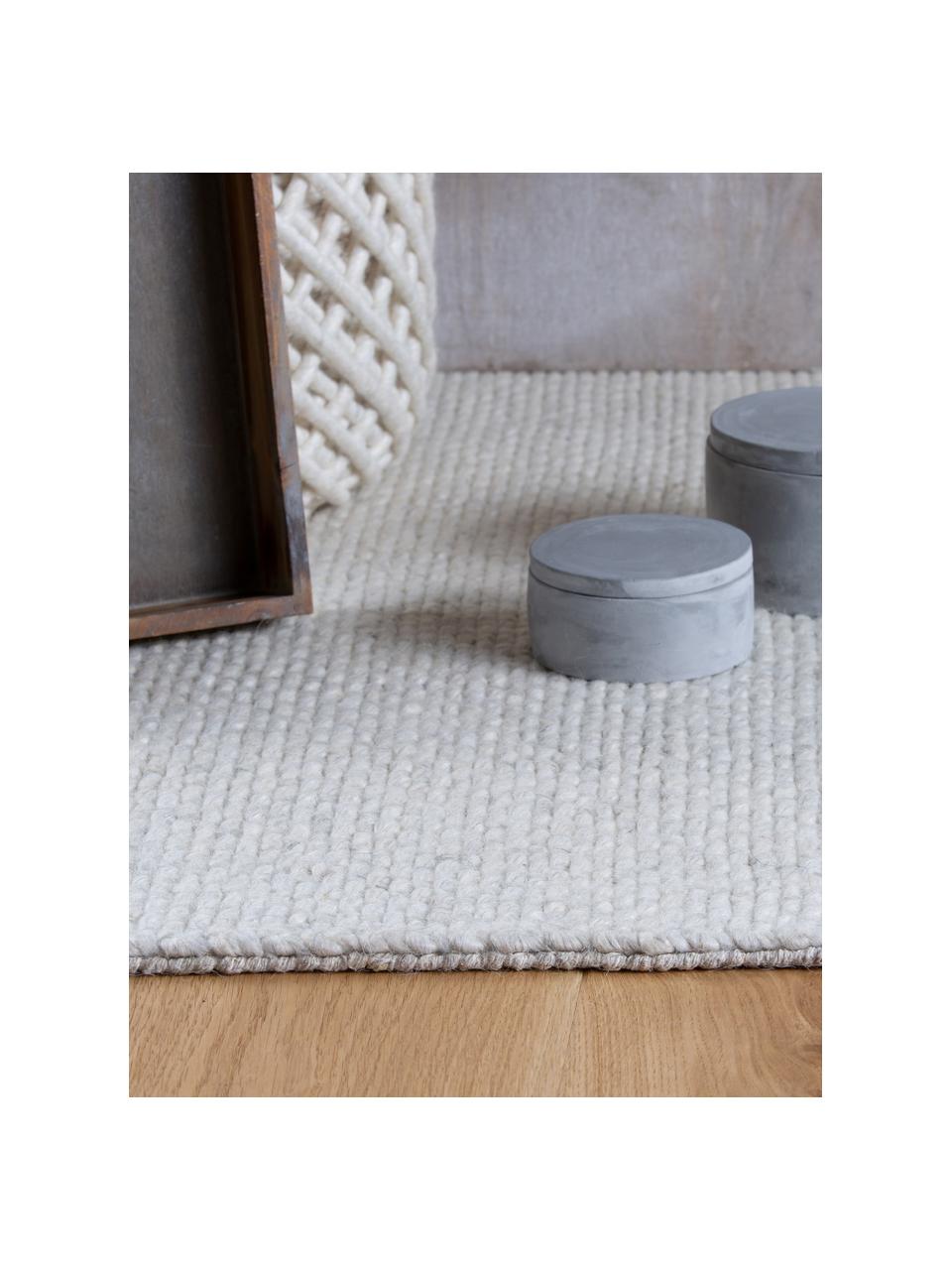 Tapis en laine crème tissé main Alvin, Crème