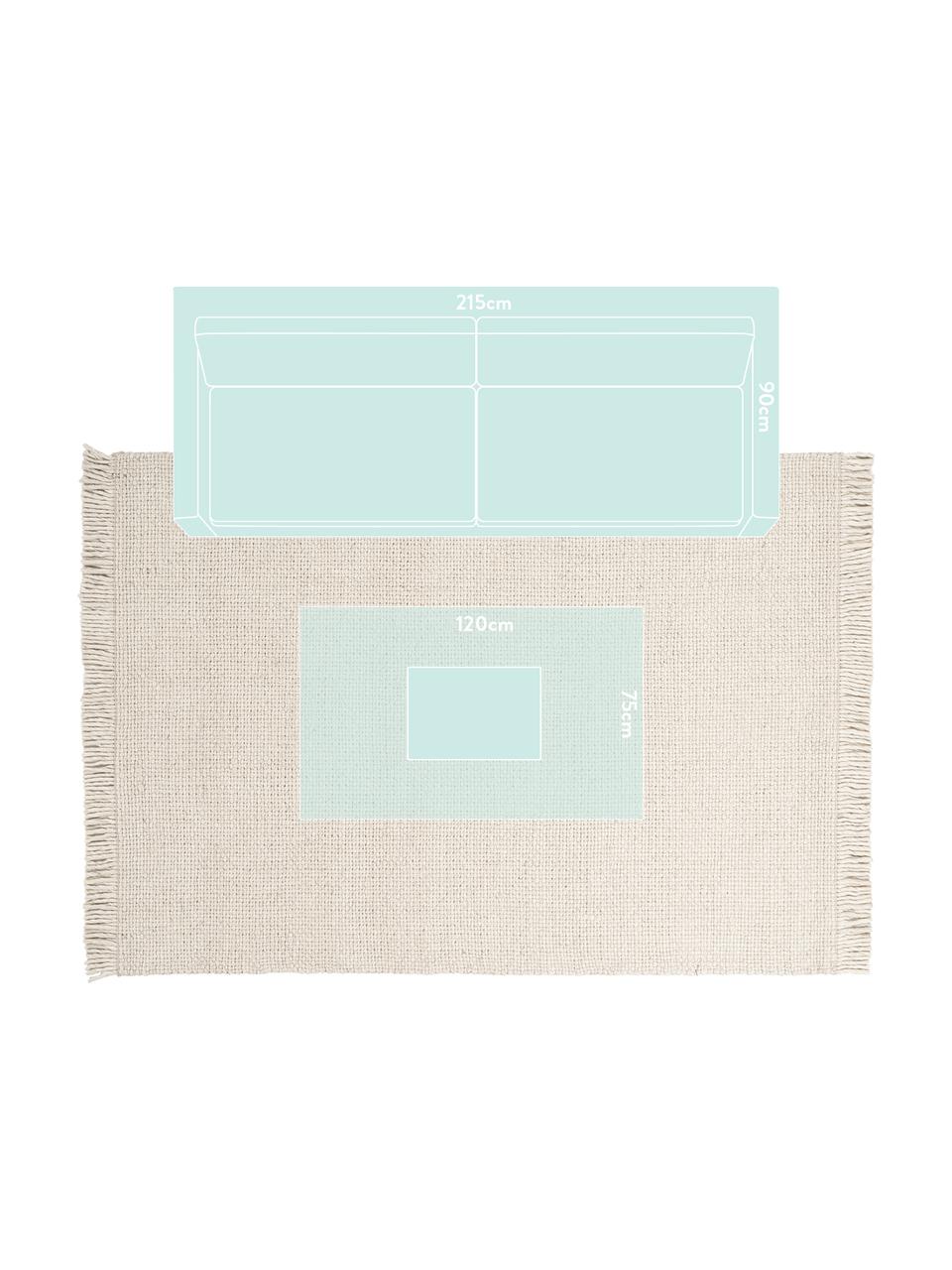 Tapis en laine crème tissé main Alvin, Crème