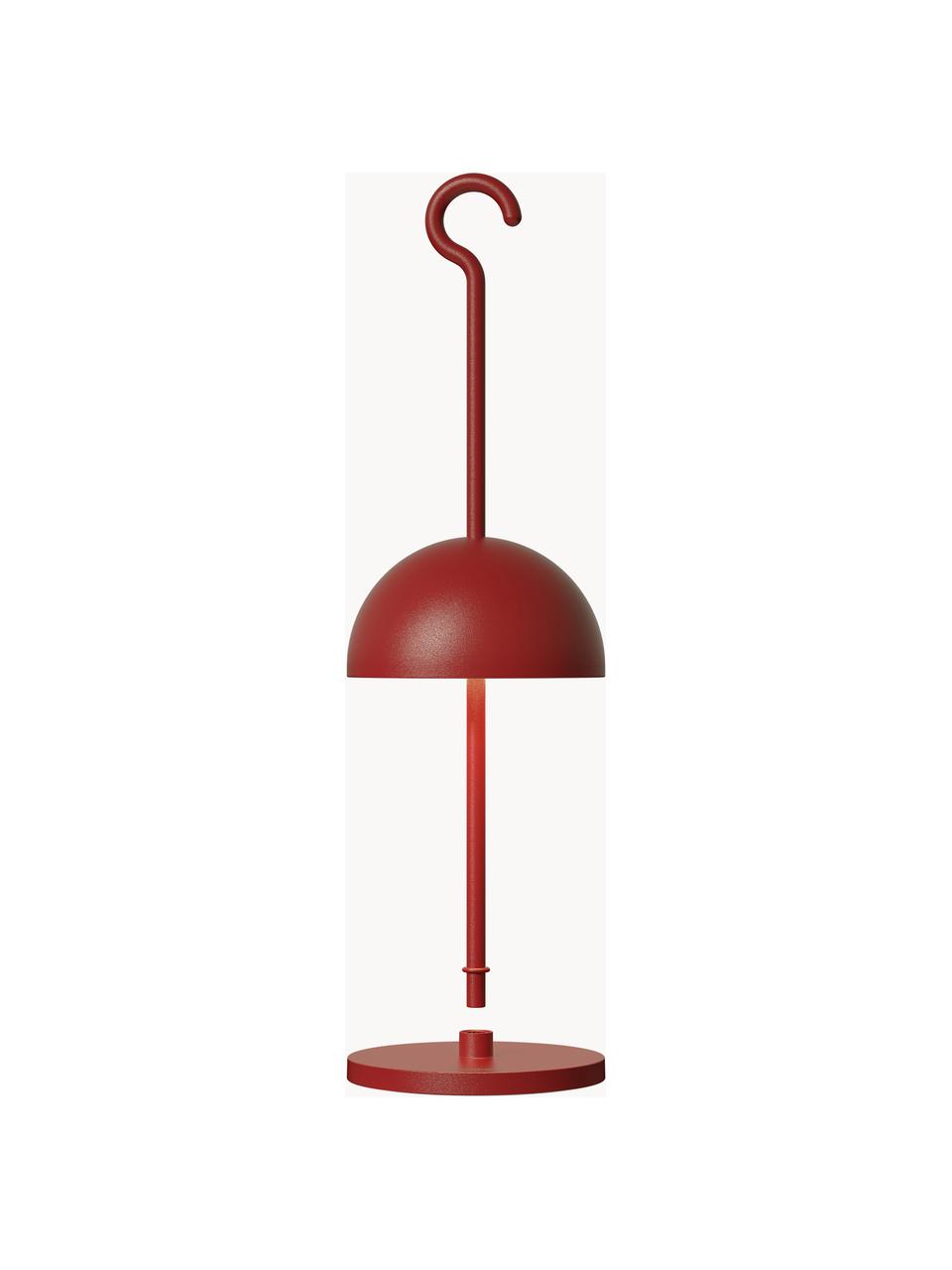 Kleine mobiele LED outdoor tafellamp Hook, dimbaar, Lamp: gecoat aluminium, Roodbruin, Ø 11 x H 36 cm