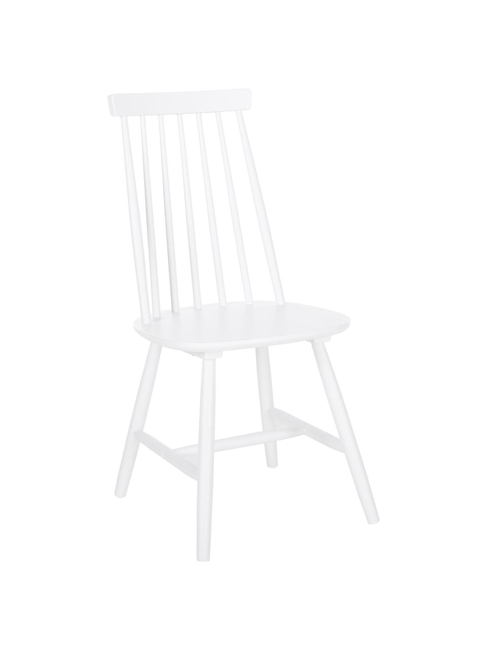 Windsor-Holzstühle Milas in Weiss, 2 Stück, Kautschuckholz, lackiert, Weiss, B 52 x T 45 cm