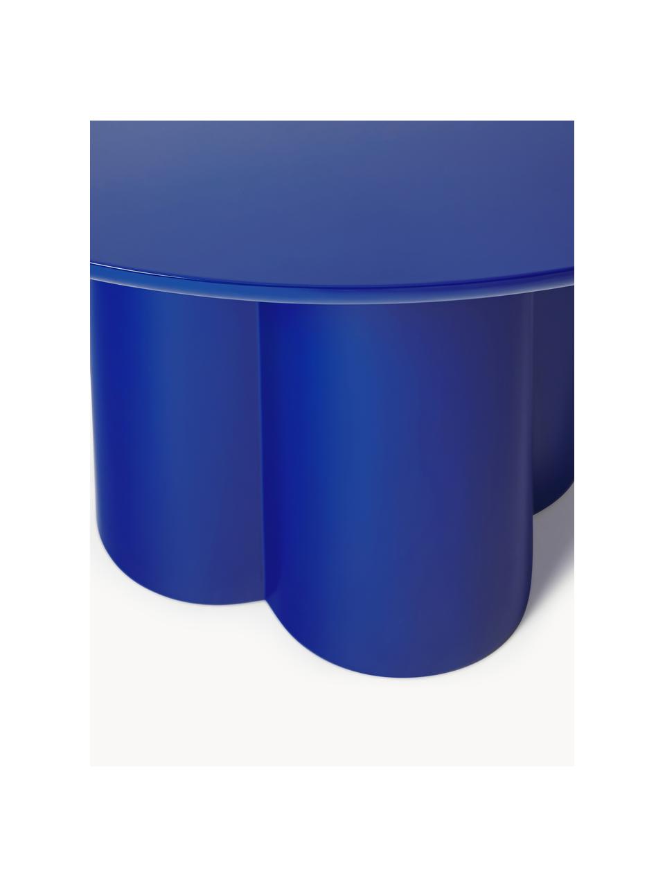 Okrúhly drevený jedálenský stôl Keva, rôzne veľkosti, MDF-doska strednej hustoty, s FSC certifikátom, lakovaná, Kráľovská modrá, Ø 115 cm